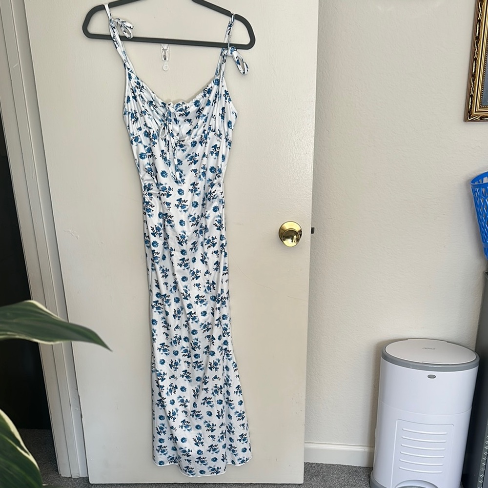 Floral Blue and White Women's Dress Maternity